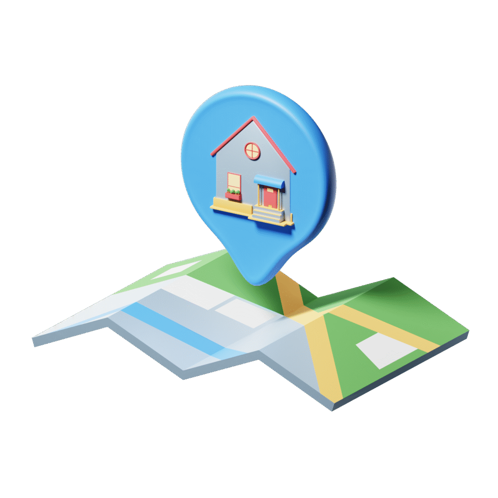 Map with a pin icon