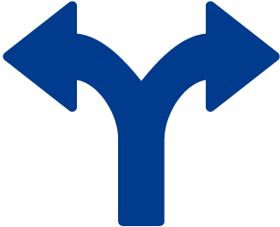 Arrows splitting ways icon - Kansas